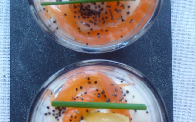 Verrine au saumon fumé et citron confit