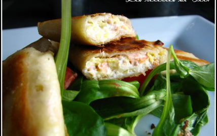 Samoussas au saumon fumé et au boursin