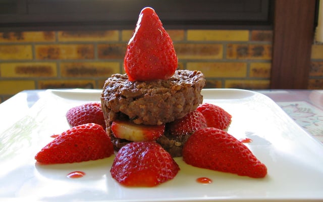 Risotto menthe-chocolat en habit de fraises