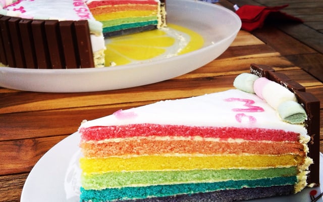 Gâteau arc en ciel