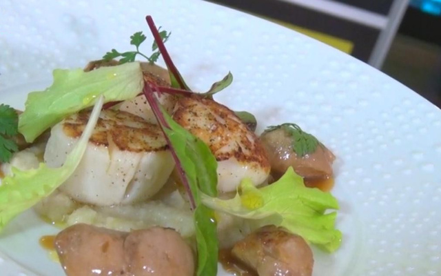 Noix de Saint-Jacques, sot-l'y-laisse et mousseline de topinambours