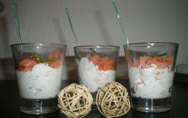 Verrines " salmona e ricotta "