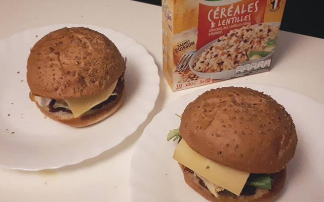 Burger végétarien aux céréales et lentilles