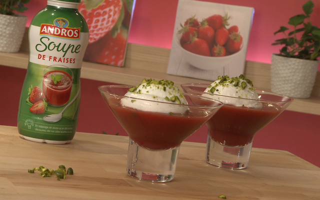 Île flottante version Mon dessert de fraises Andros