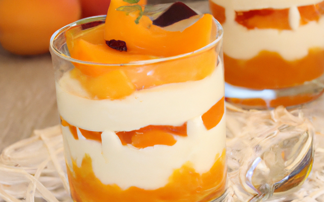Verrine d'abricots au fromage blanc