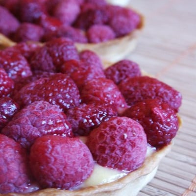 Tartelettes lemon curd & framboise