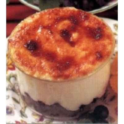 Crème brûlée aux myrtilles