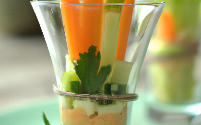 Verrine de crudité au brochet
