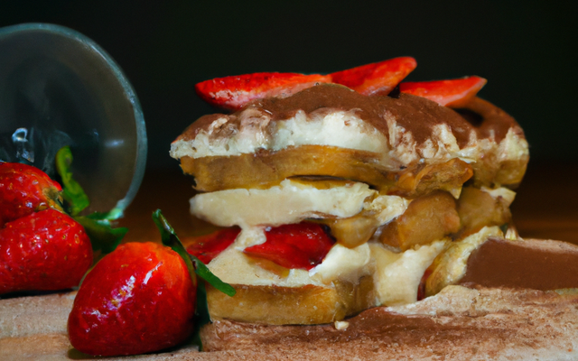 Tiramisu léger avec beaucoup de fraises