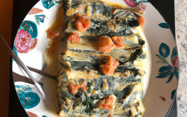 Lasagnes aux épinards et au saumon.