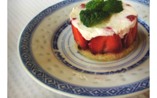 Fraisier mascarpone, citron vert et basilic