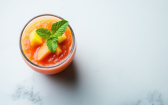 Gaspacho au melon et menthe