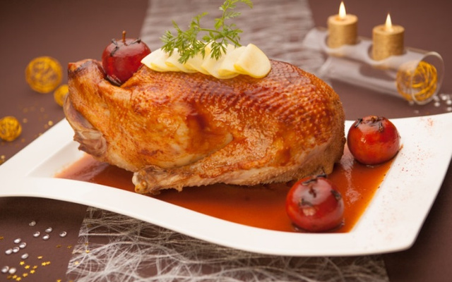 L'oie d'anjou rôtie aux pommes