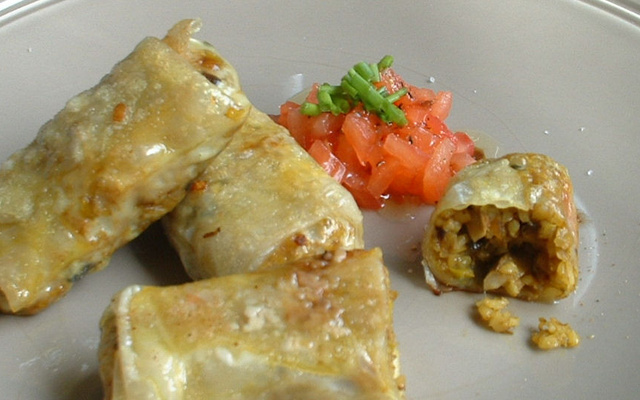 Rouleaux de légumes au boulgour à l'indienne