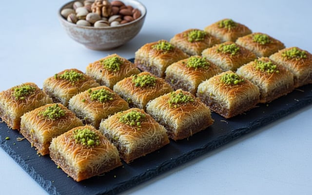 Kadaïfs aux pistaches, noix et amandes