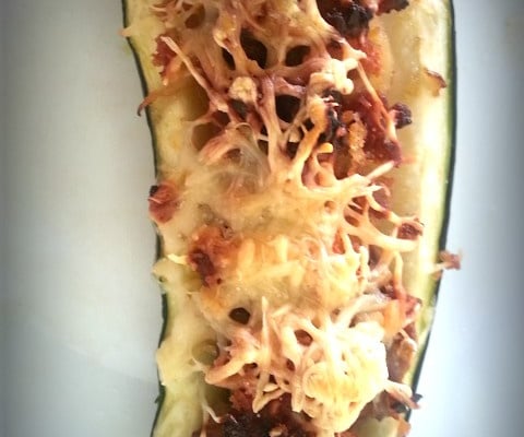 Courgette farcie au chorizo