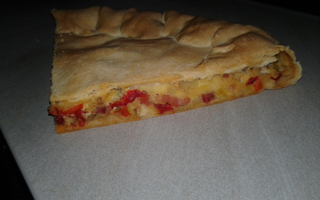 Tourte aux légumes et lardons