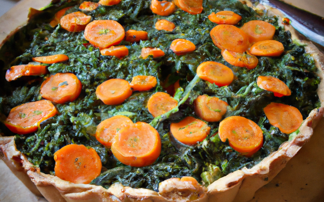 Tarte aux épinards et carottes