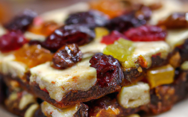 Carrés aux fruits secs et au beurre de cacahuètes