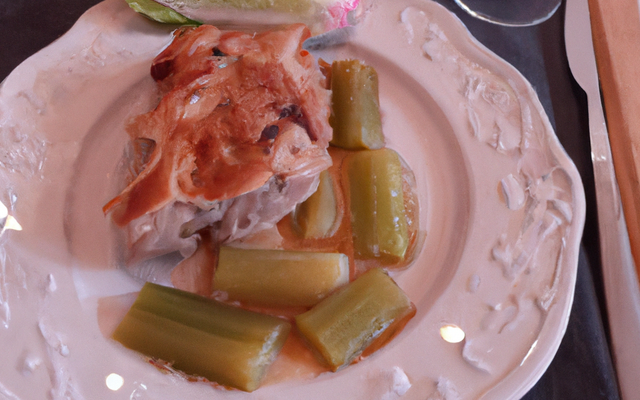 Rôti de porc à la rhubarbe