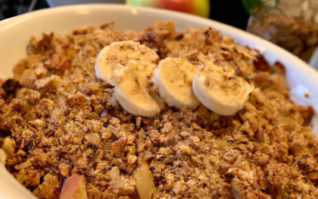 Crumble aux bananes, pommes et spéculoos