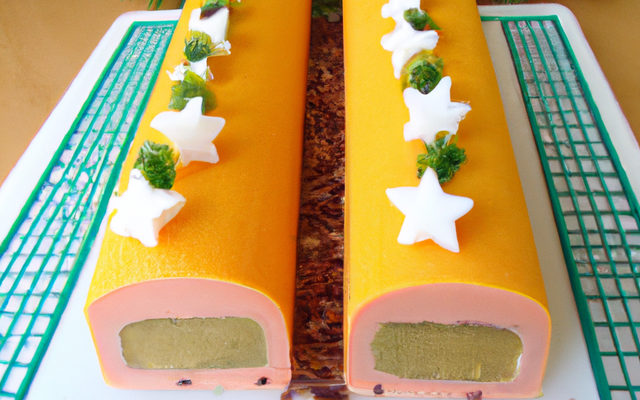 Bûche de Noël à la mousse de melon