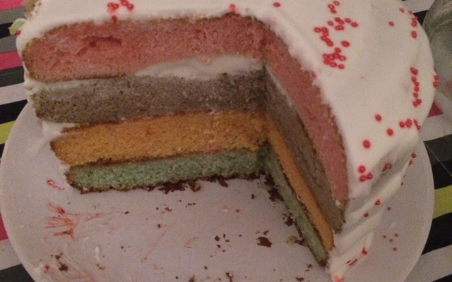 Gâteau arc en ciel