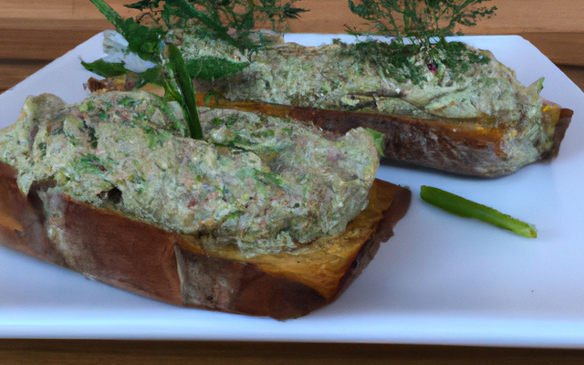 Tartine de mousse de chaource aux herbes et crème d'artichaut à la moutarde