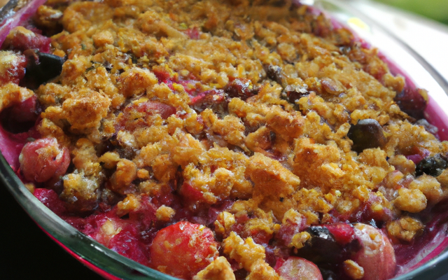 Crumble fraises groseilles cassis