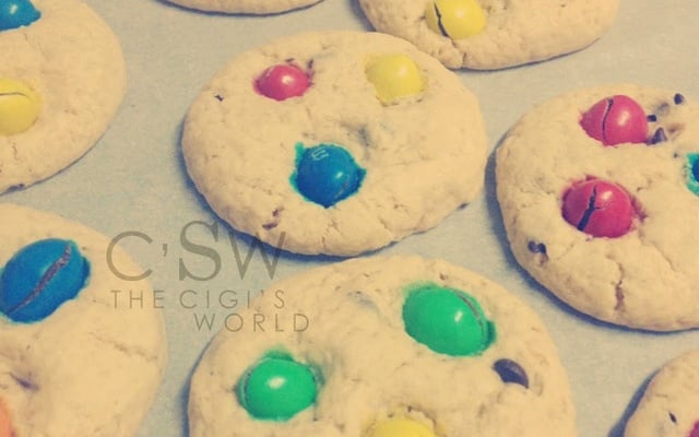 Cookies sans gluten aux pépites de chocolat et m&m's