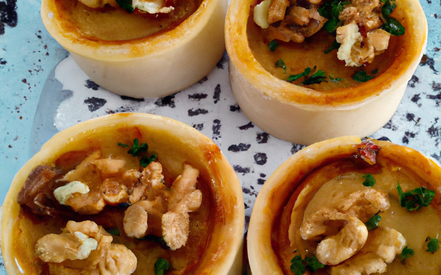 Petits flans roquefort et noix