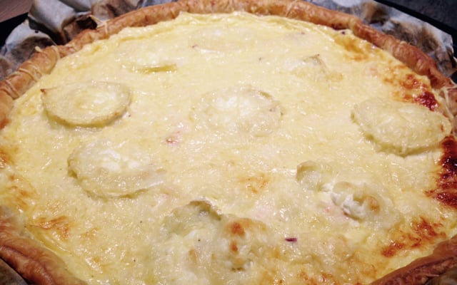 Tarte au chèvre et au saumon