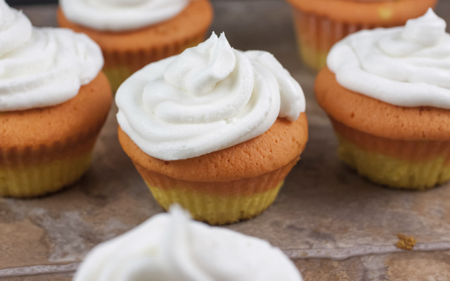 Candy corn cupcakes