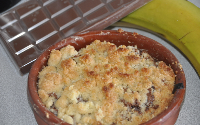 Mini crumble banane choco