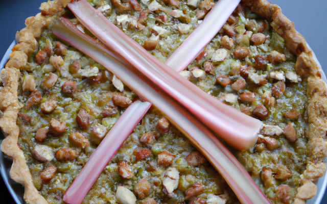 Tarte à la rhubarbe et aux noisettes