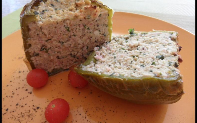 Poivrons farcis à la ricotta et jambon