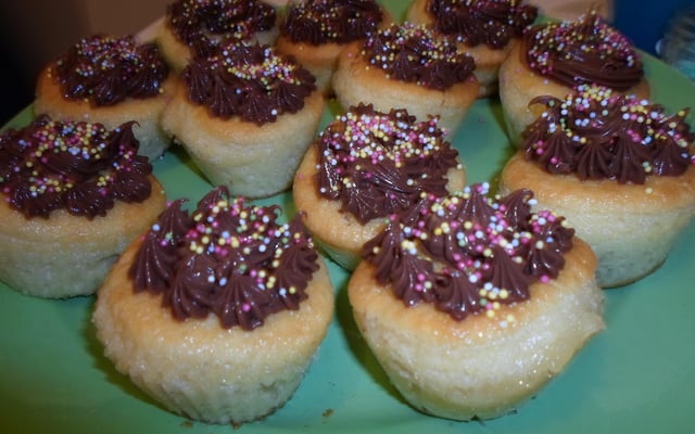 Cupcake cœur chocolat et aromatisé citron