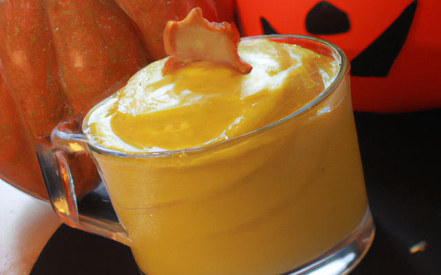 Crème de potiron Halloween, mousse de lard fumé