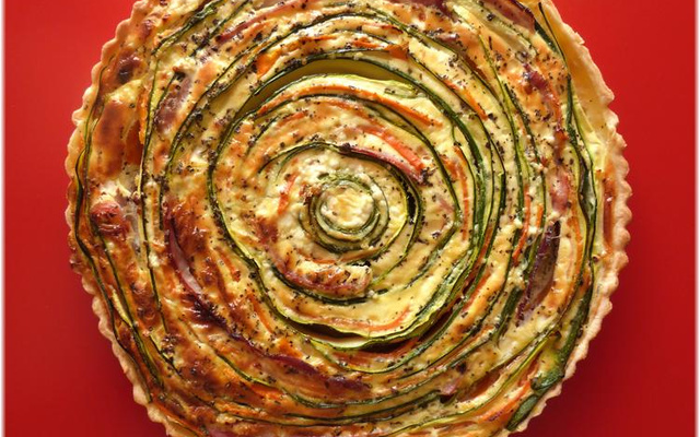 Tarte spirale courgettes-carottes jambon, St Môret®