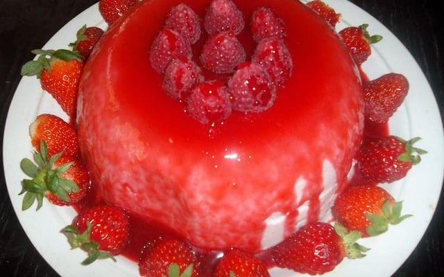 Bavarois aux fraises framboisé