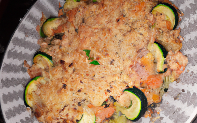 Crumble de cougettes aux deux saumons