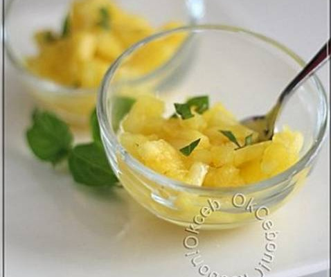 Tartare d'ananas ctron vert et basilic