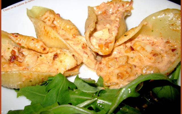 Conchiglies aux Saint Jacques et chorizo