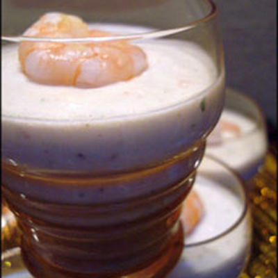 Verrines à la crème de crevettes