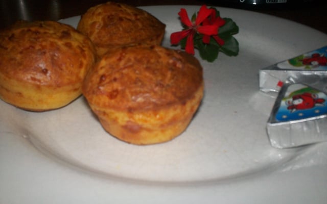 Muffins au jambon, cœur de vache qui rit !
