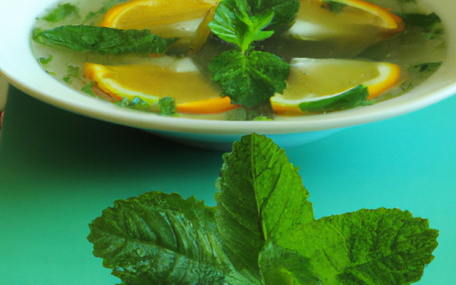 Soupe d'agrumes à la menthe fraîche