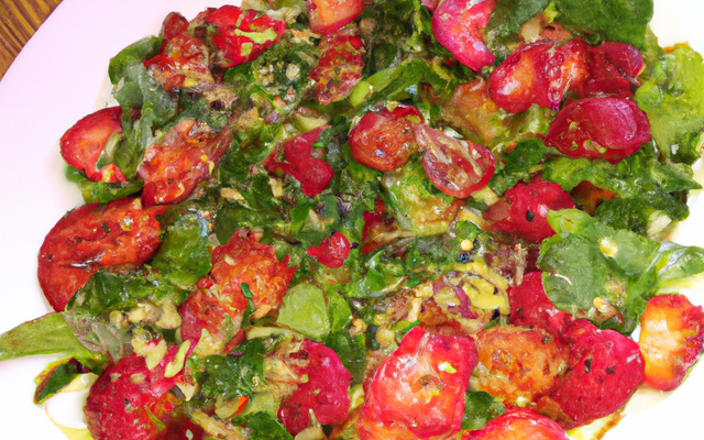 Salade sucrée salée aux fraises