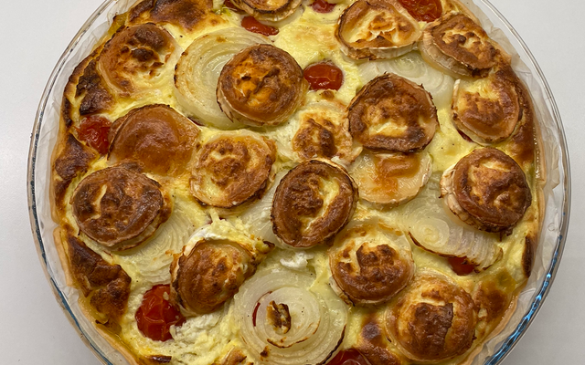 Tarte au chèvre frais et aux légumes d'été