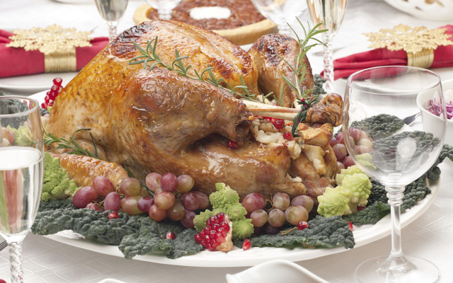 Dinde rôtie aux raisins
