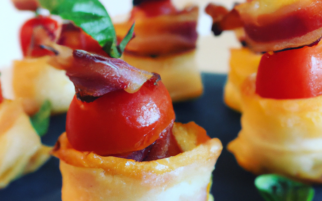 Feuilletés apéritif aux tomates et bacon